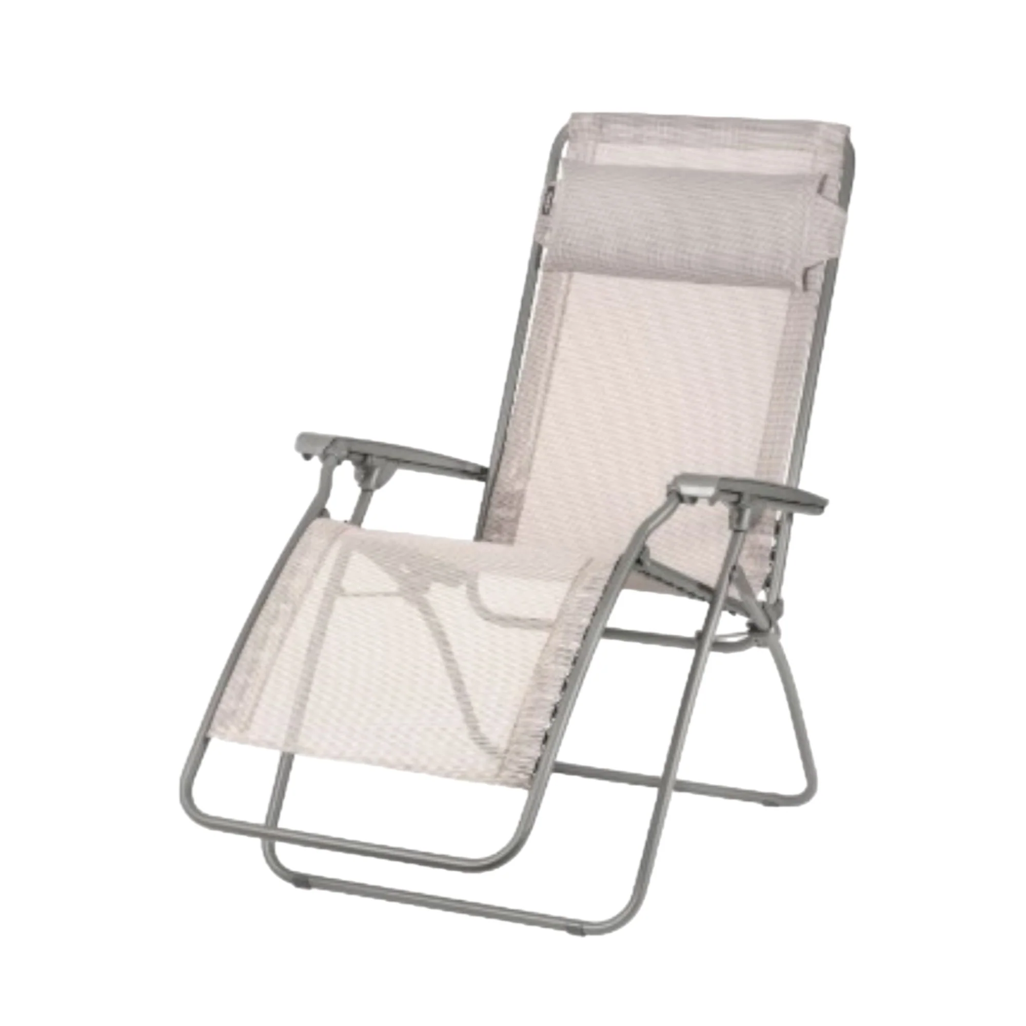 Ivory Steel Outdoor Zero Gravity Chair with Ivory Cushion By Homeroots - Image 2