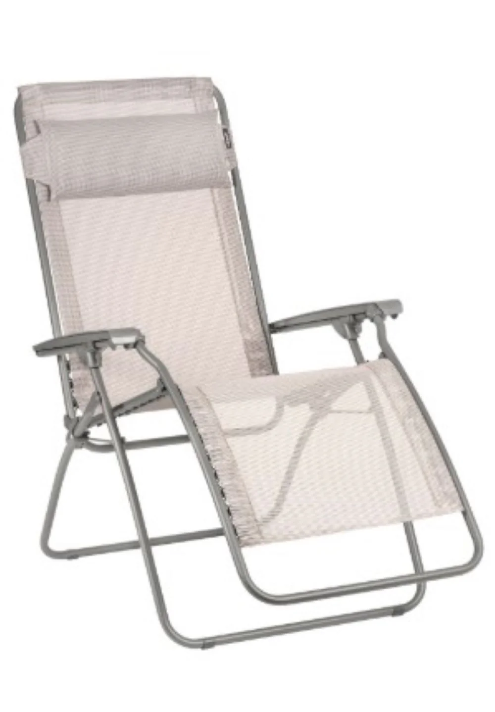 Ivory Steel Outdoor Zero Gravity Chair with Ivory Cushion By Homeroots - Image 3