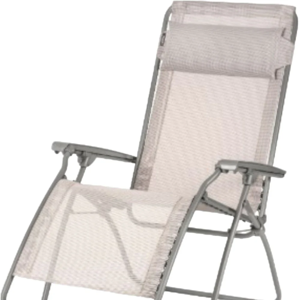 Ivory Steel Outdoor Zero Gravity Chair with Ivory Cushion By Homeroots - Image 5