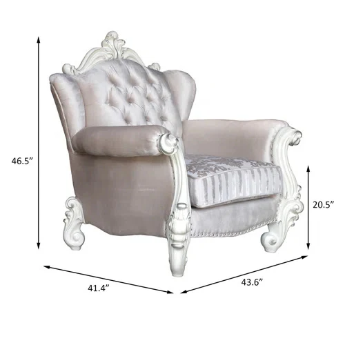 Ivory Wood Chair & Pillows By Homeroots - Image 4