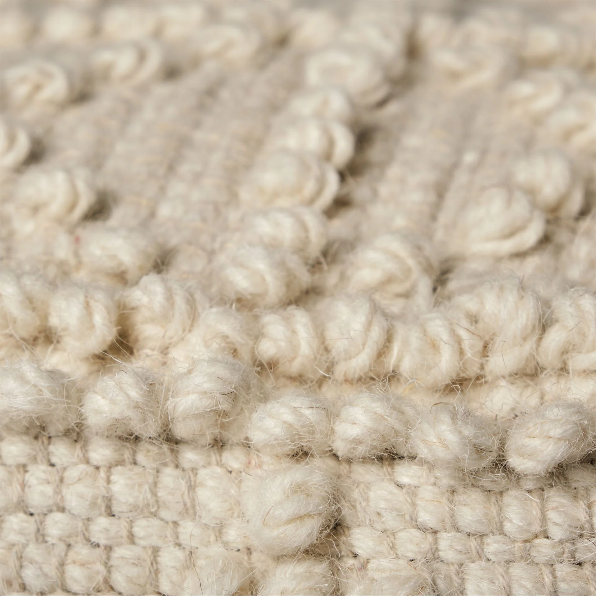 Ivory Wool Geometric Cube Ottoman By Homeroots - Image 7