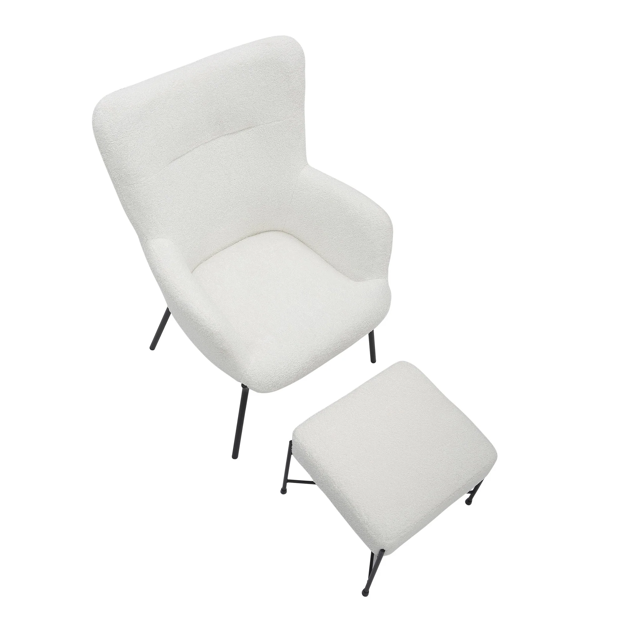 Izzy Lounge Chair + Ottoman Set White By LumiSource - Image 2