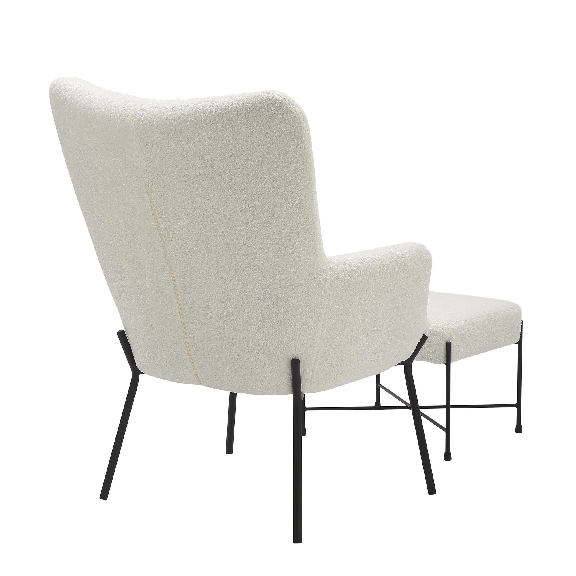 Izzy Lounge Chair + Ottoman Set White By LumiSource - Image 5