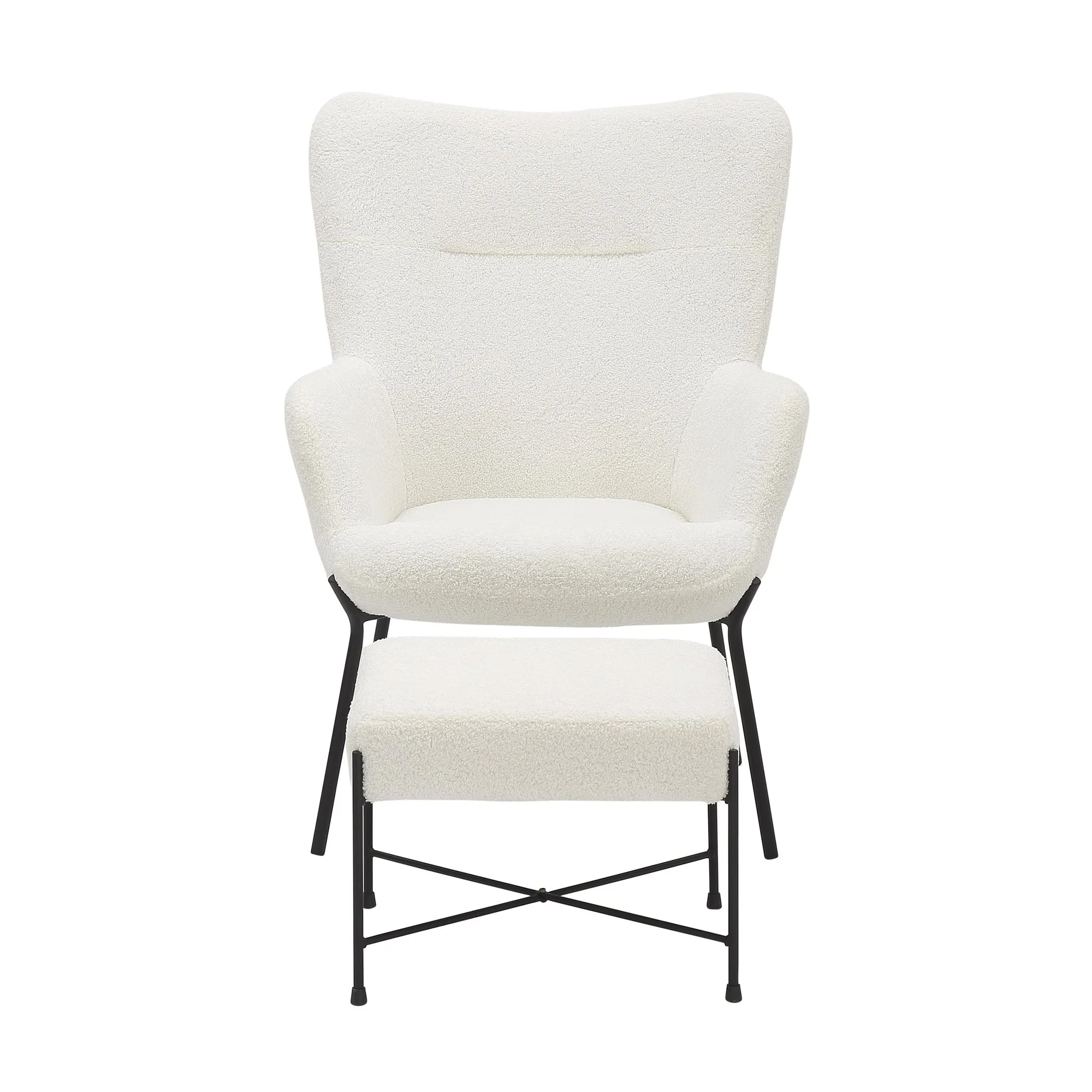 Izzy Lounge Chair + Ottoman Set White By LumiSource - Image 7