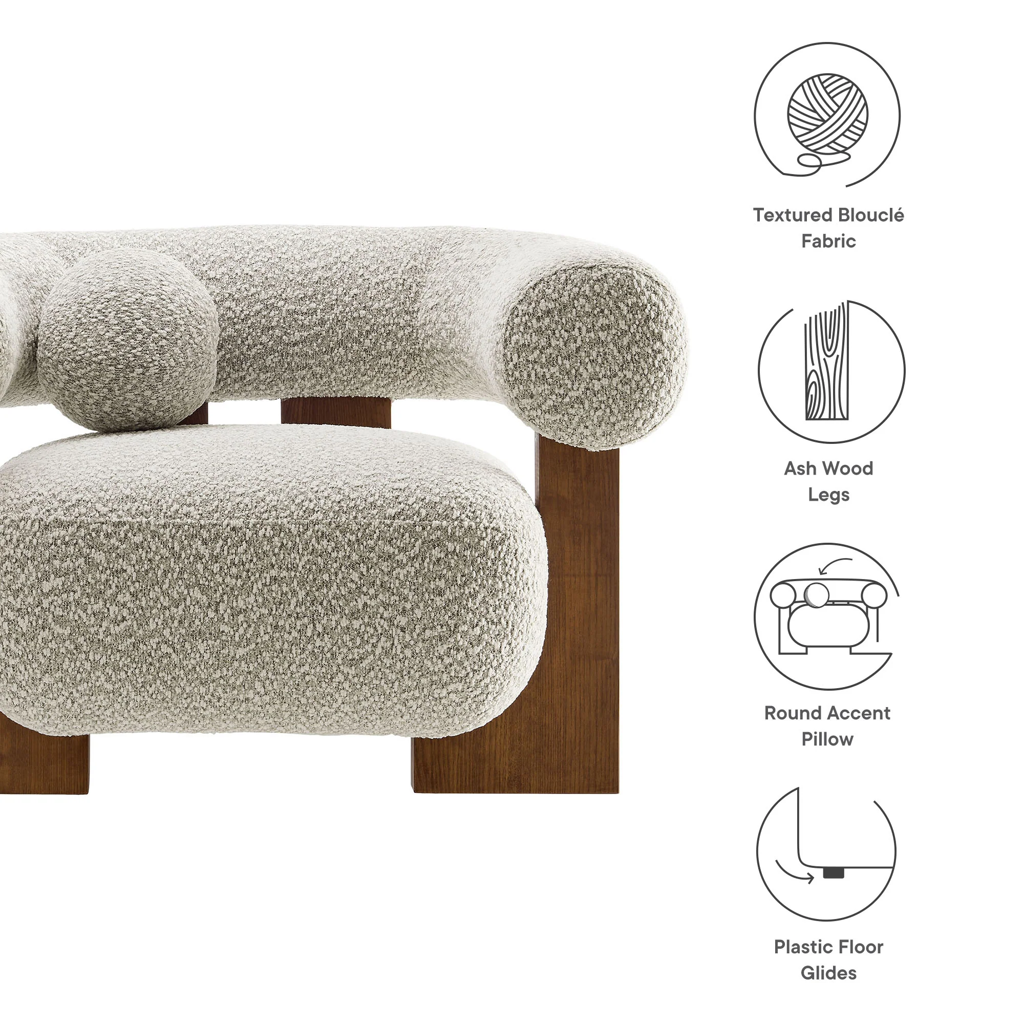 Jace Boucle Accent Chair by Modway - Image 17
