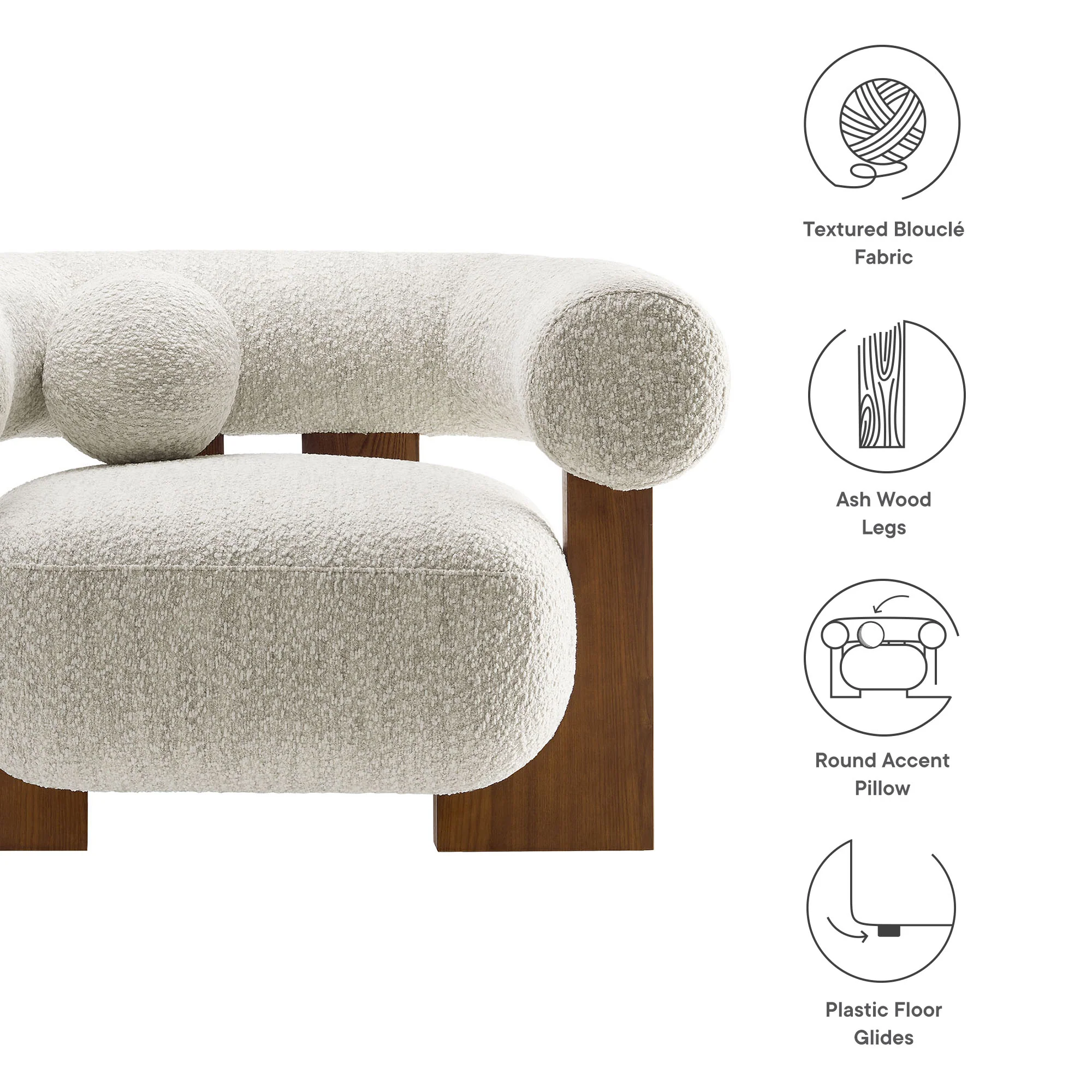 Jace Boucle Accent Chair by Modway - Image 8