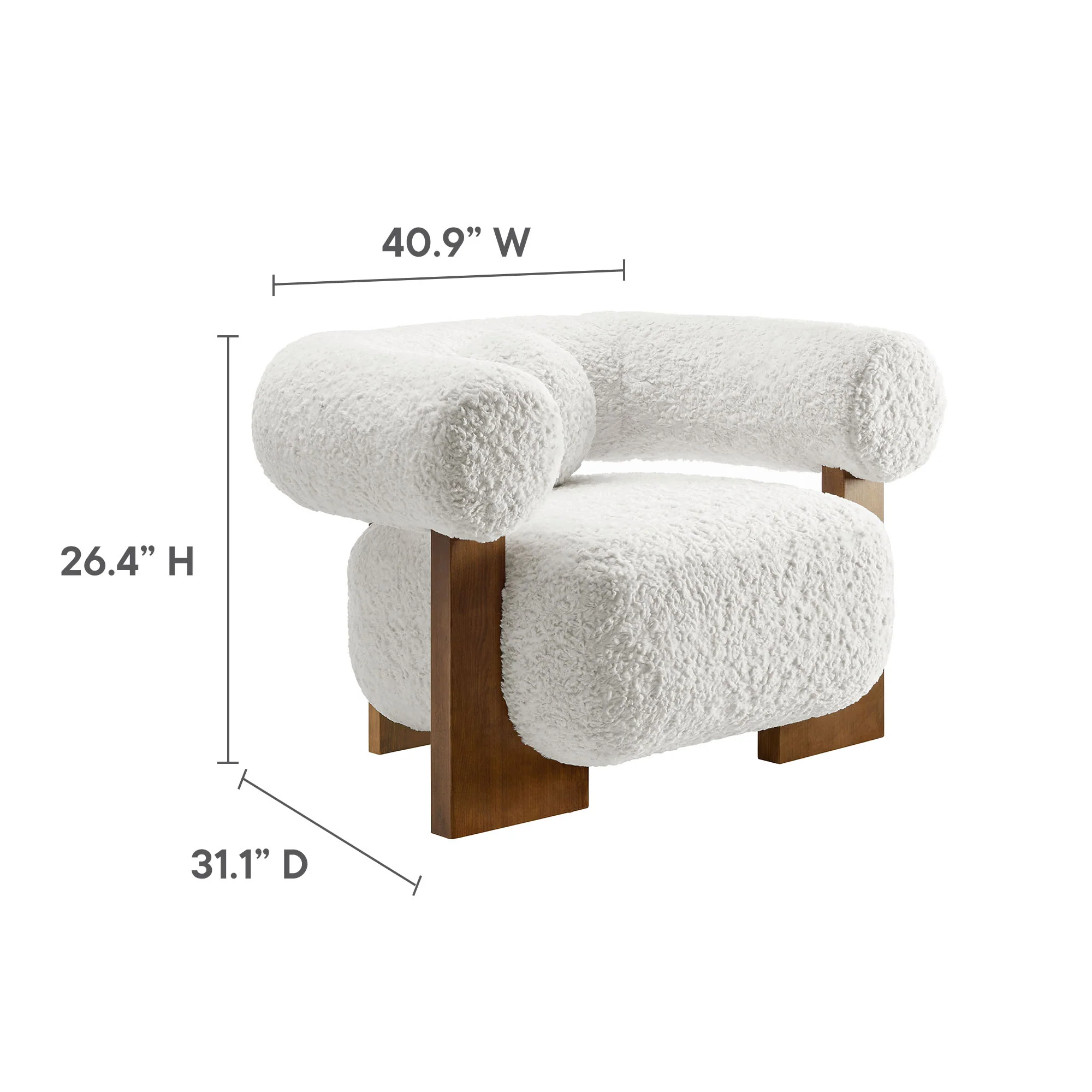 Jace Faux Fur Fabric Accent Chair by Modway - Image 9