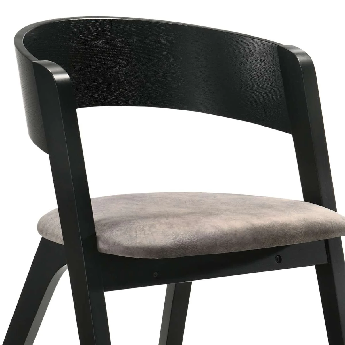 Jackie Mid-Century Upholstered Dining Chairs in Black finish - Set of 2 By Armen Living - Image 4