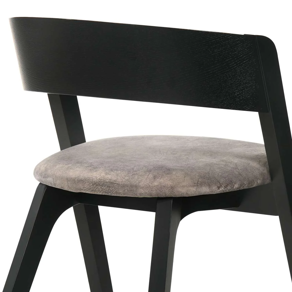 Jackie Mid-Century Upholstered Dining Chairs in Black finish - Set of 2 By Armen Living - Image 5