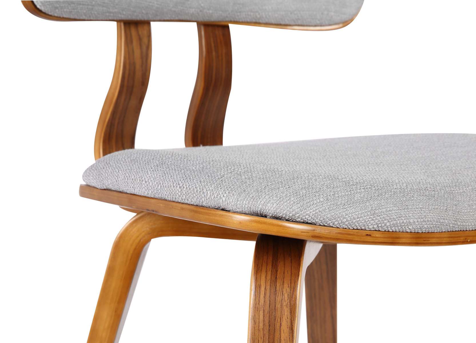 Jaguar Mid-Century Dining Chair in Walnut Wood and Charcoal Fabric By Armen Living - Image 11