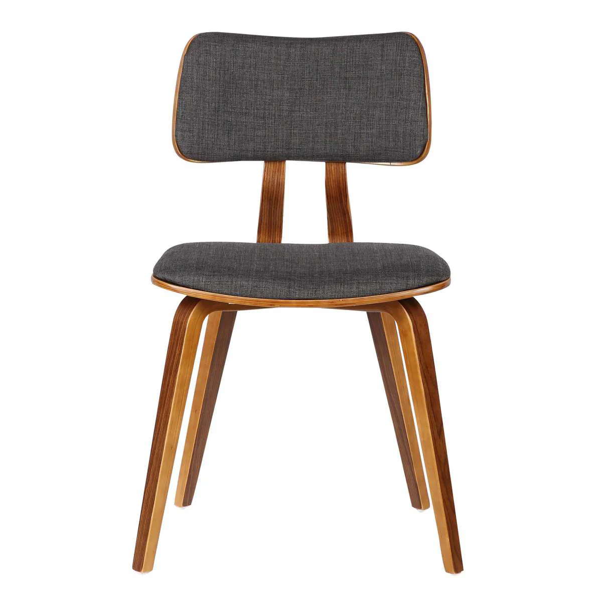 Jaguar Mid-Century Dining Chair in Walnut Wood and Charcoal Fabric By Armen Living - Image 2