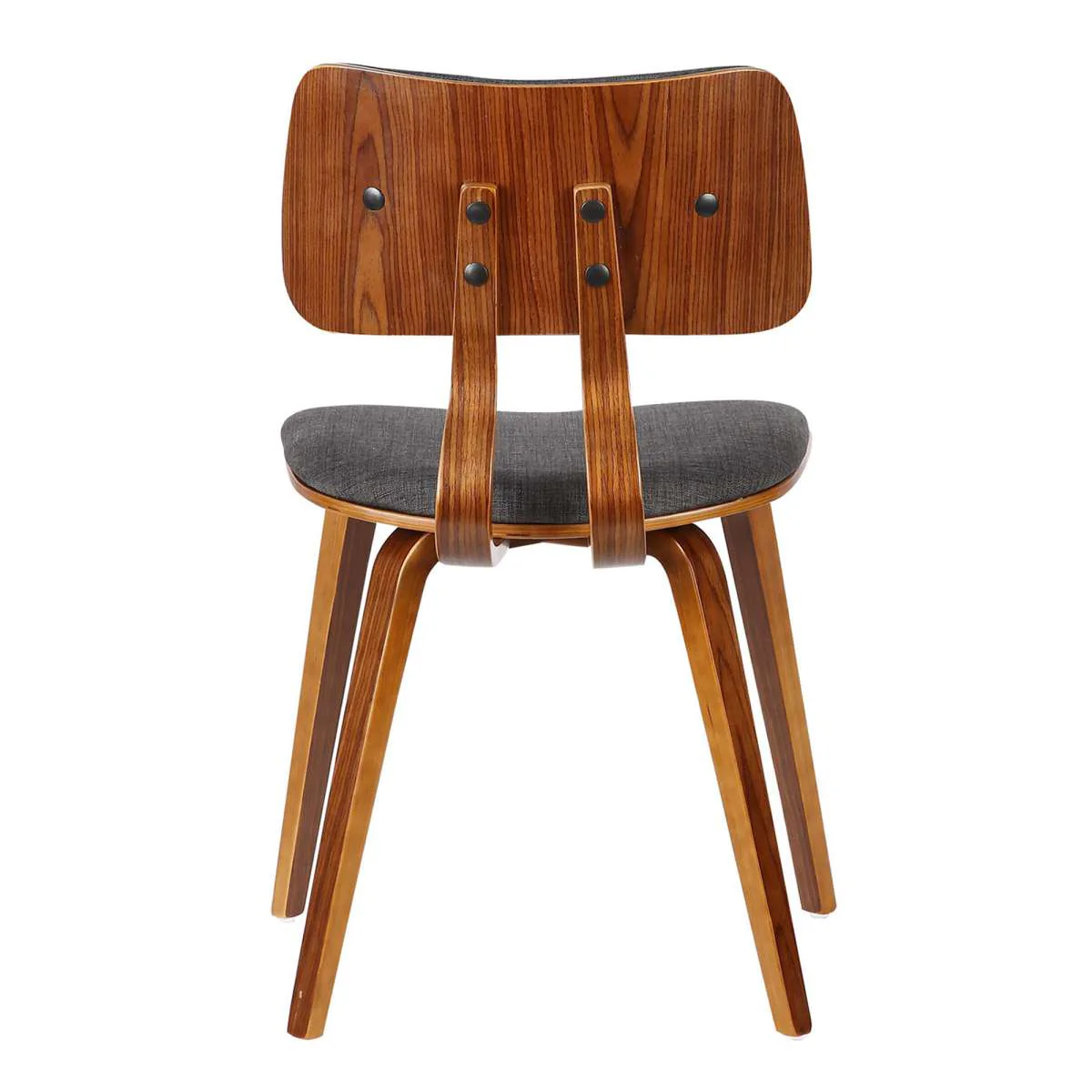 Jaguar Mid-Century Dining Chair in Walnut Wood and Charcoal Fabric By Armen Living - Image 3