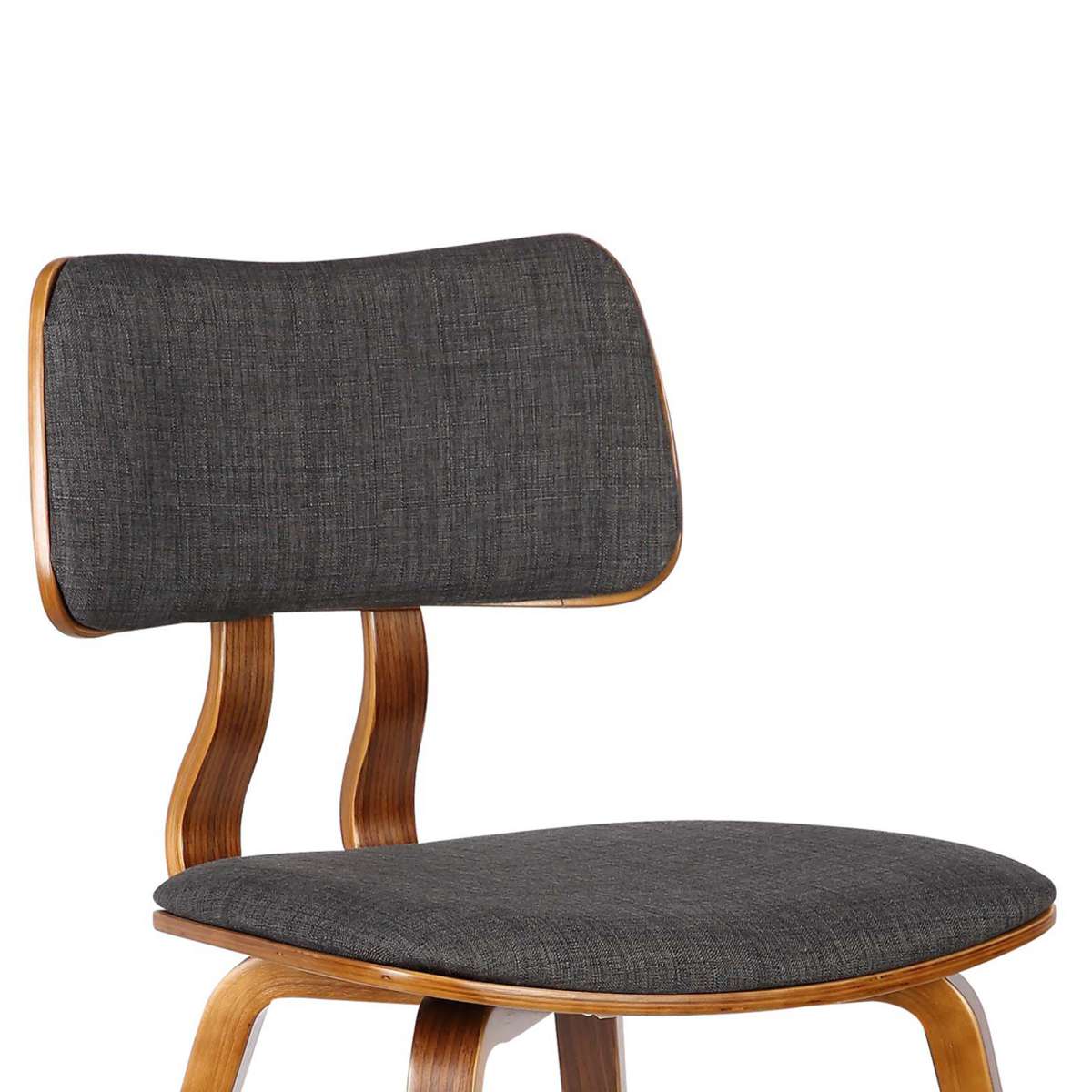Jaguar Mid-Century Dining Chair in Walnut Wood and Charcoal Fabric By Armen Living - Image 4