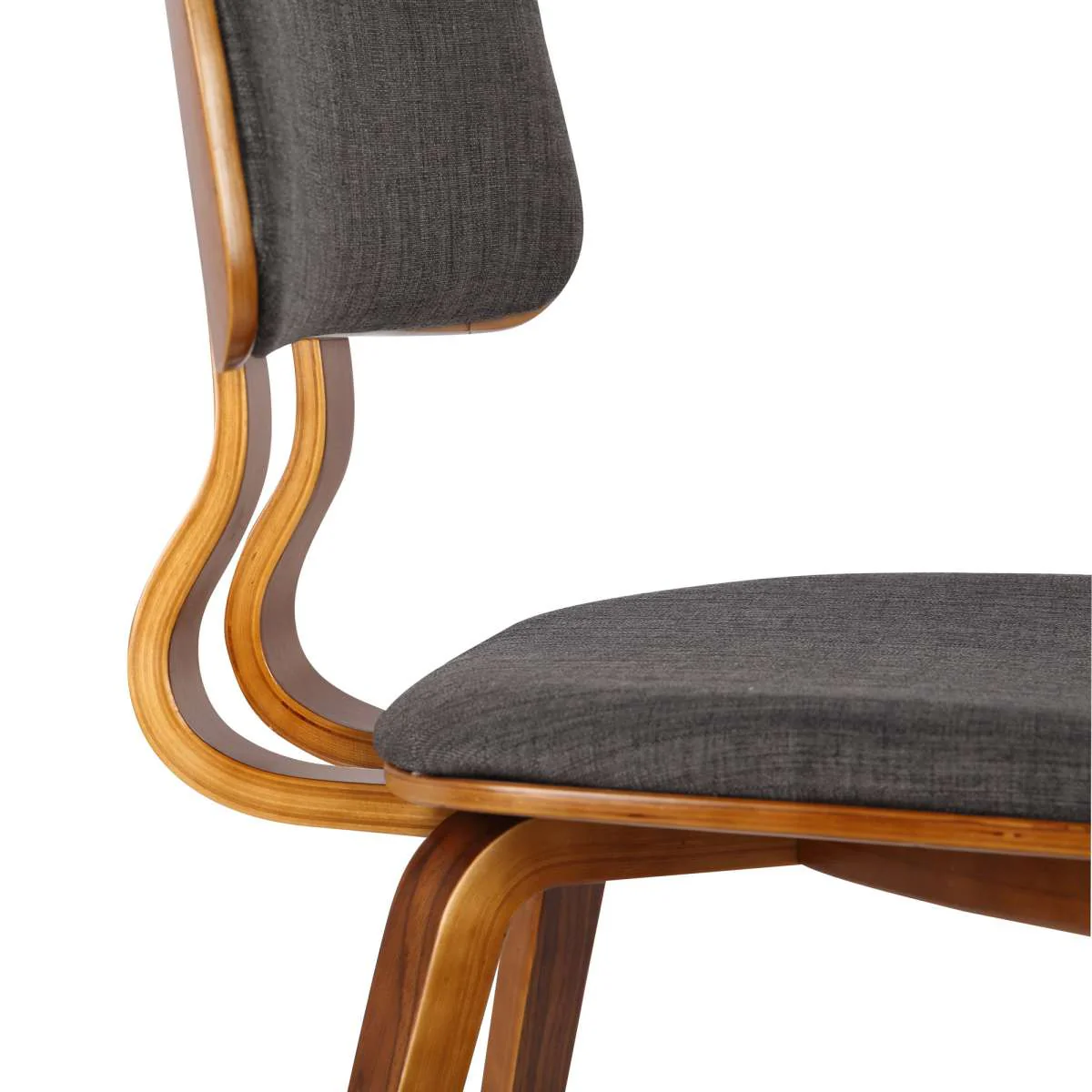 Jaguar Mid-Century Dining Chair in Walnut Wood and Charcoal Fabric By Armen Living - Image 5