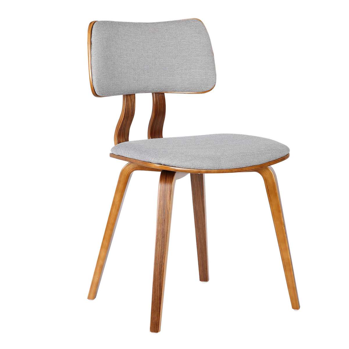 Jaguar Mid-Century Dining Chair in Walnut Wood and Charcoal Fabric By Armen Living - Image 7