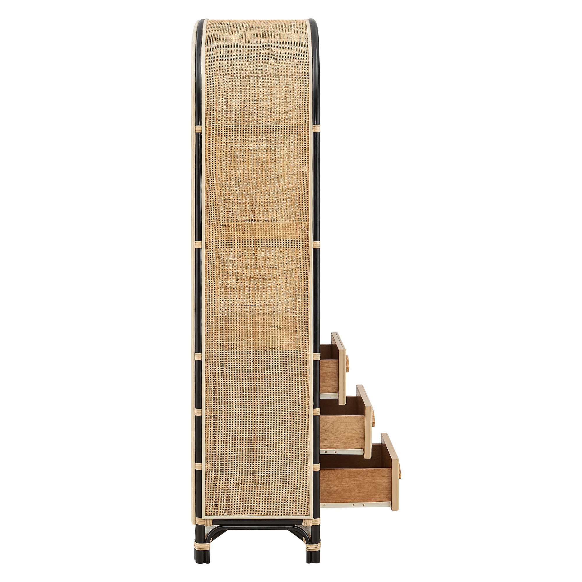 Jane 71 Inch Tall Arched Natural Rattan Bookshelf by Modway - Image 14
