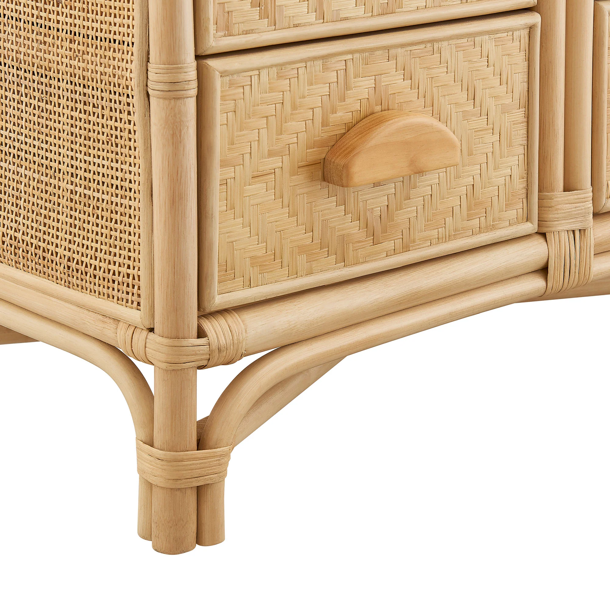 Jane 71 Inch Tall Arched Natural Rattan Bookshelf by Modway - Image 6