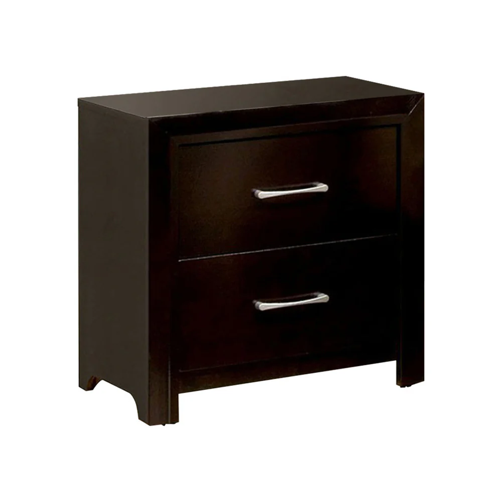 Janine Transitional Night Stand In Espresso Finish By Benzara - Image 2