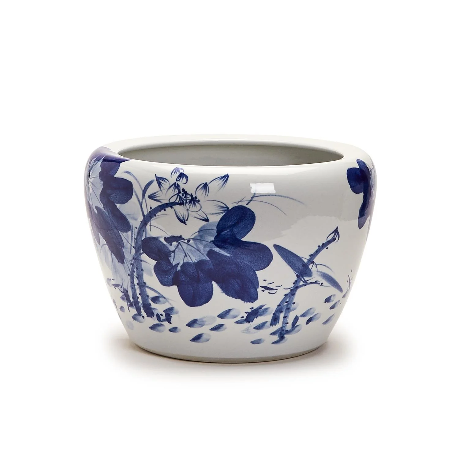 Japanese Blue Flower Planter By Tozai Home - Image 2
