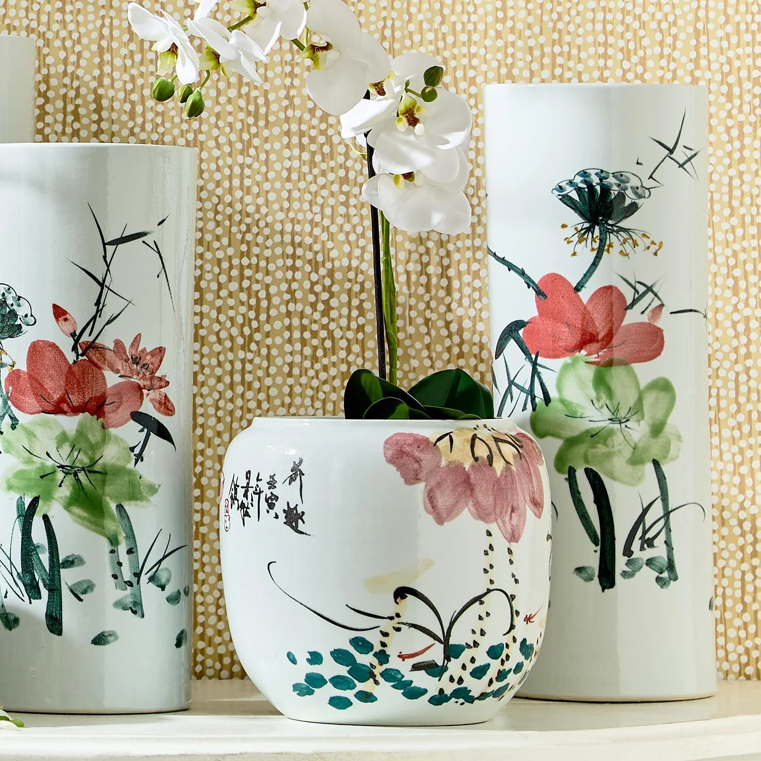 Japanese Flower Blossoms Planter Set Of 2 By Tozai Home - Image 2