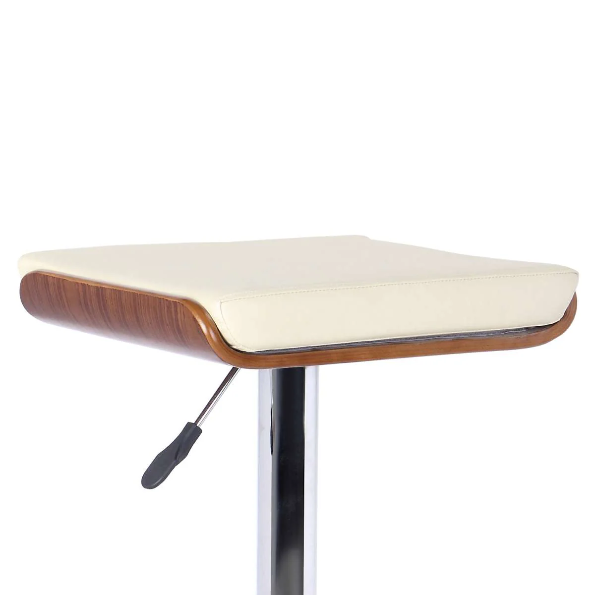 Java Barstool in Chrome finish with Walnut wood and Black Faux Leather By Armen Living - Image 6