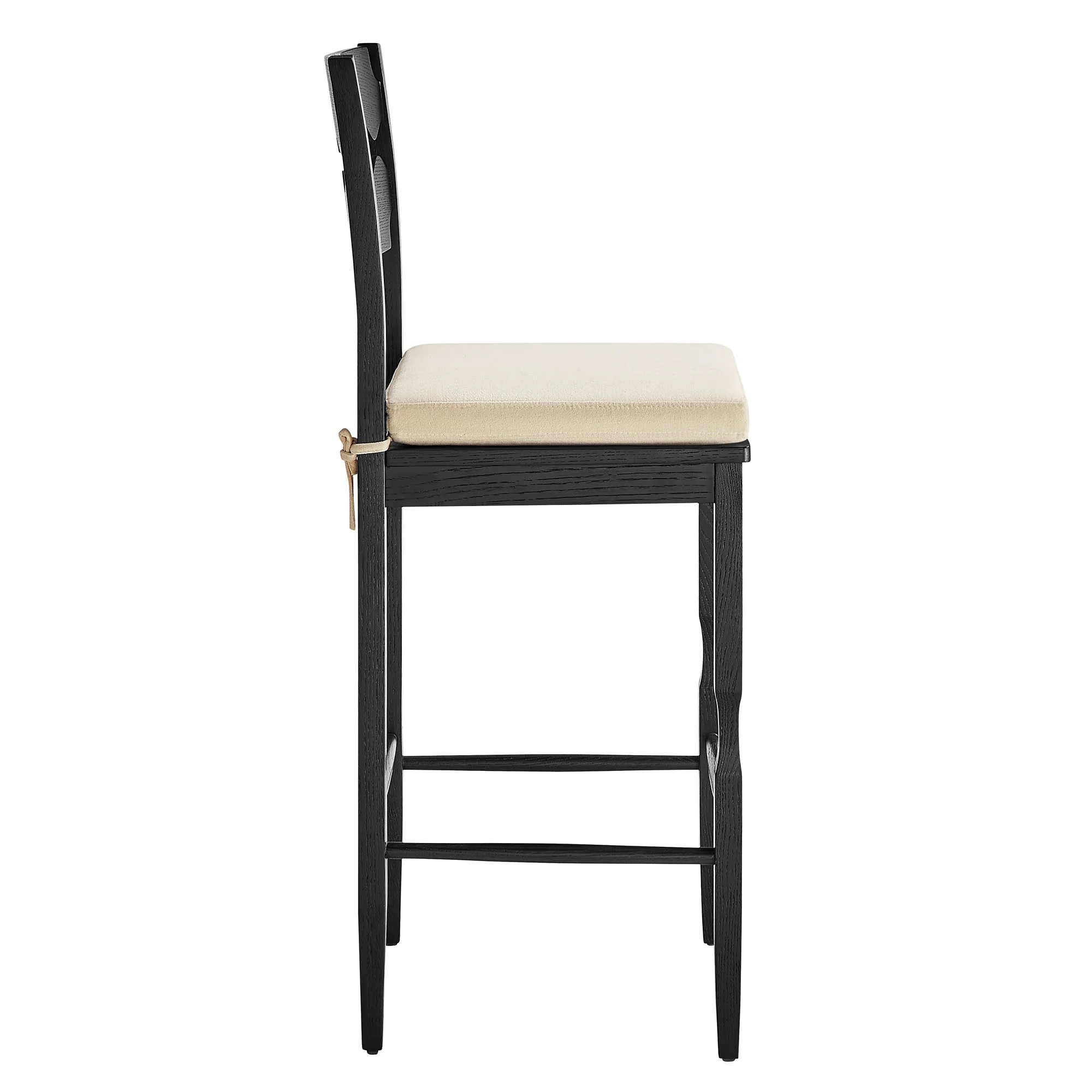 Jax Oak Wood Bar Stool With Wavy Razor Back and Cushion by Modway - Image 12