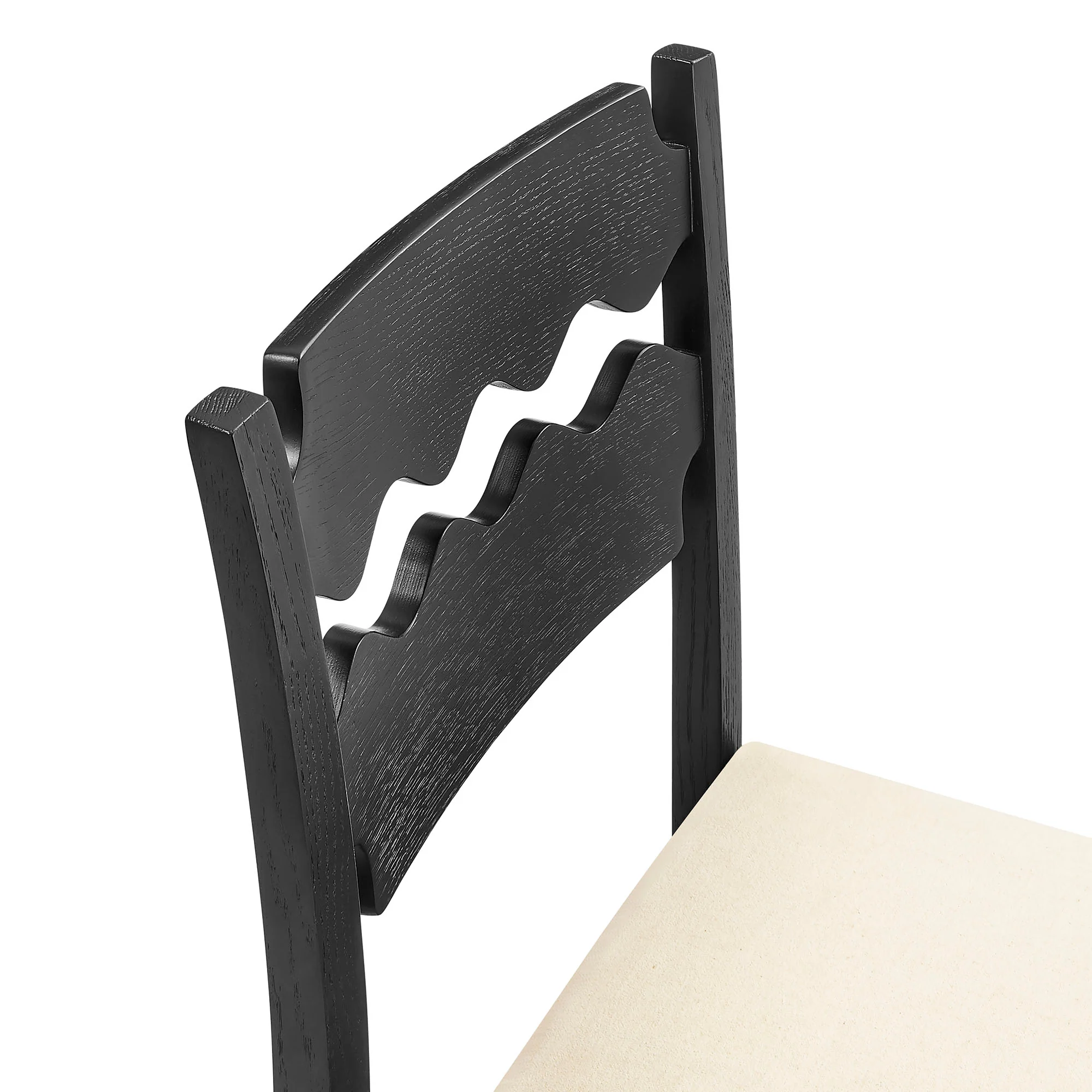 Jax Oak Wood Bar Stool With Wavy Razor Back and Cushion by Modway - Image 16