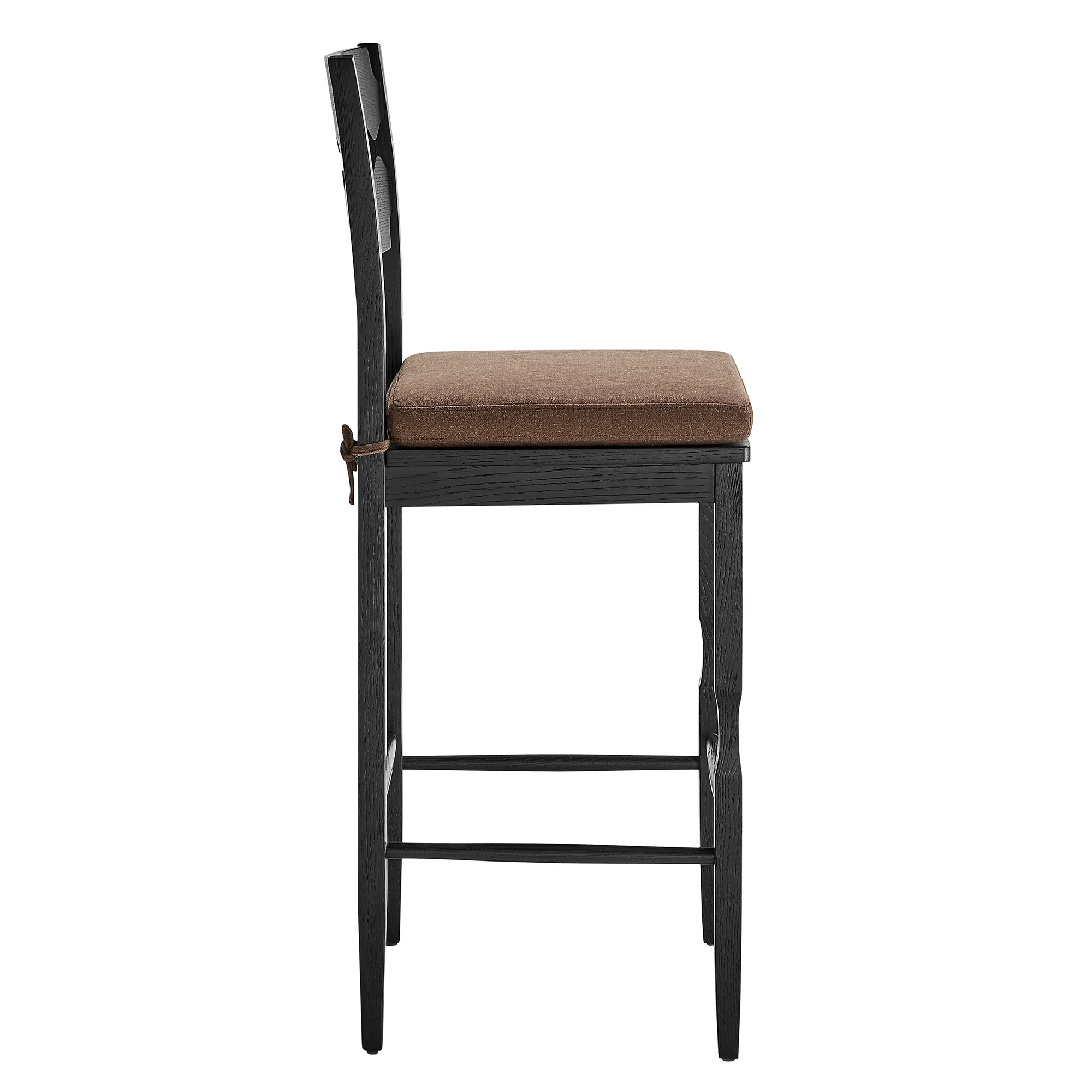 Jax Oak Wood Bar Stool With Wavy Razor Back and Cushion by Modway - Image 2