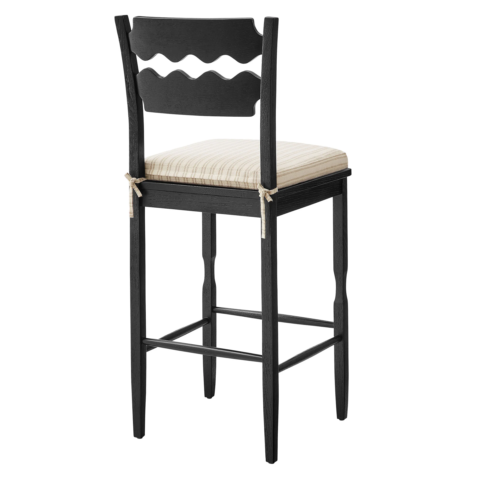 Jax Oak Wood Bar Stool With Wavy Razor Back and Cushion by Modway - Image 23