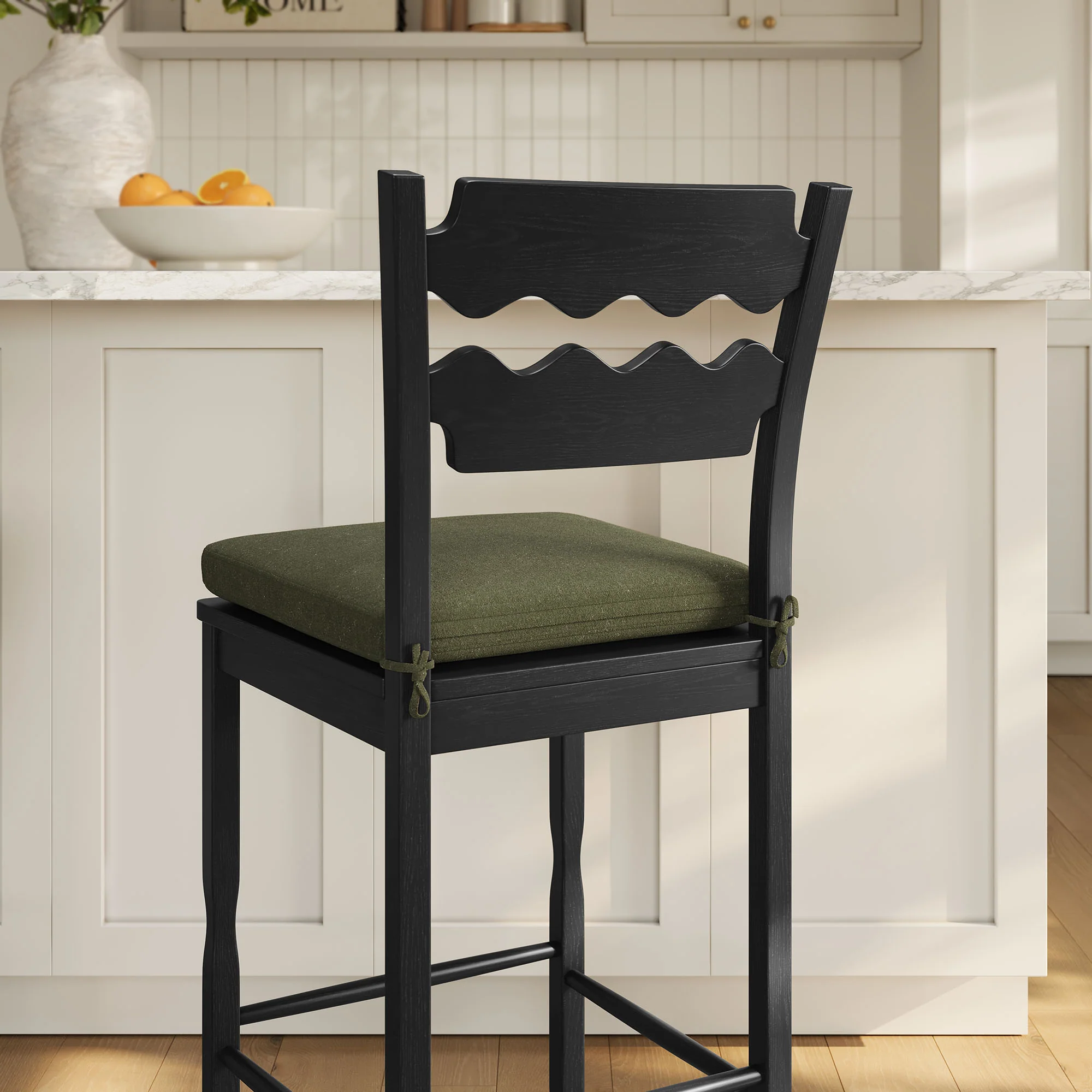 Jax Oak Wood Bar Stool With Wavy Razor Back and Cushion by Modway - Image 37