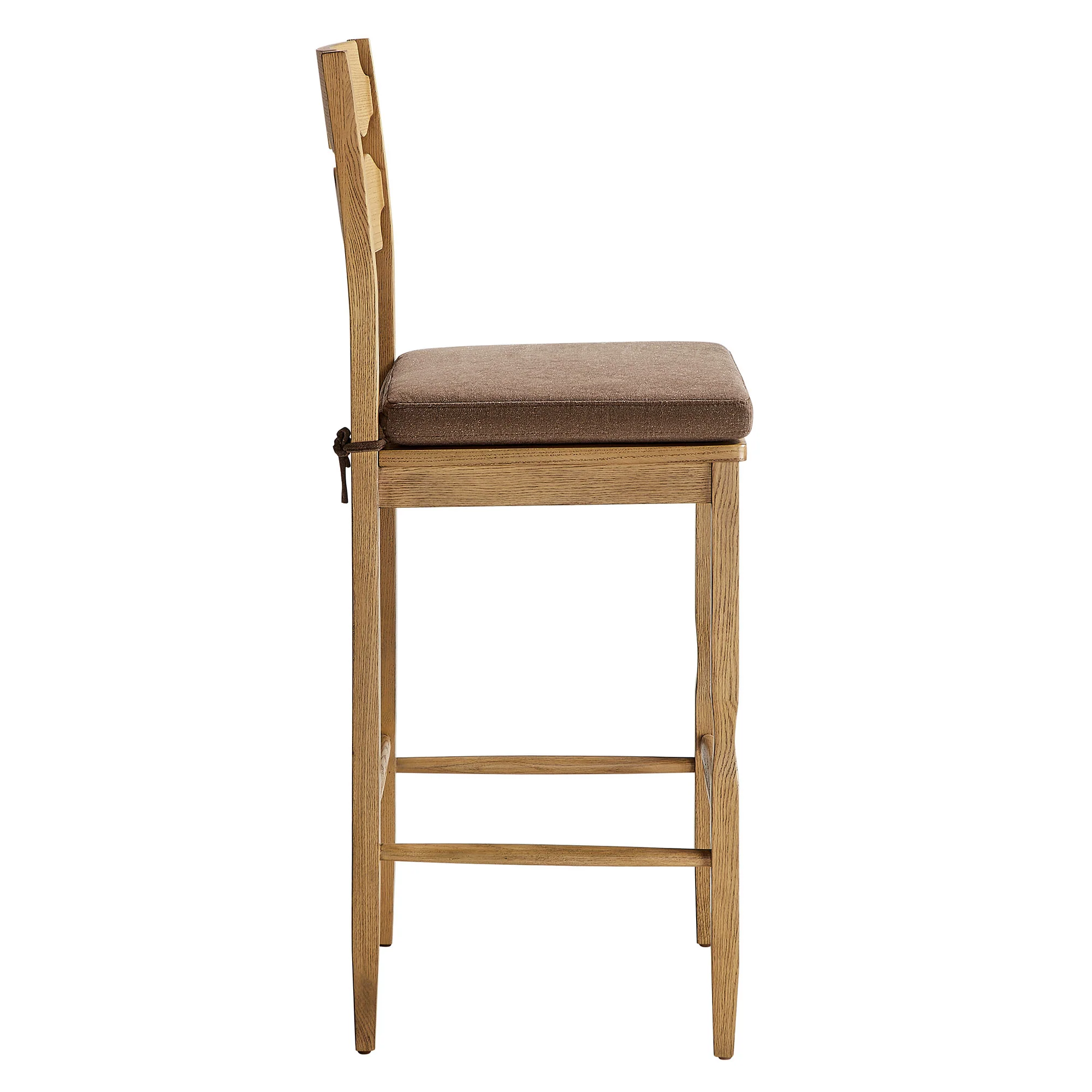 Jax Oak Wood Bar Stool With Wavy Razor Back and Cushion by Modway - Image 42