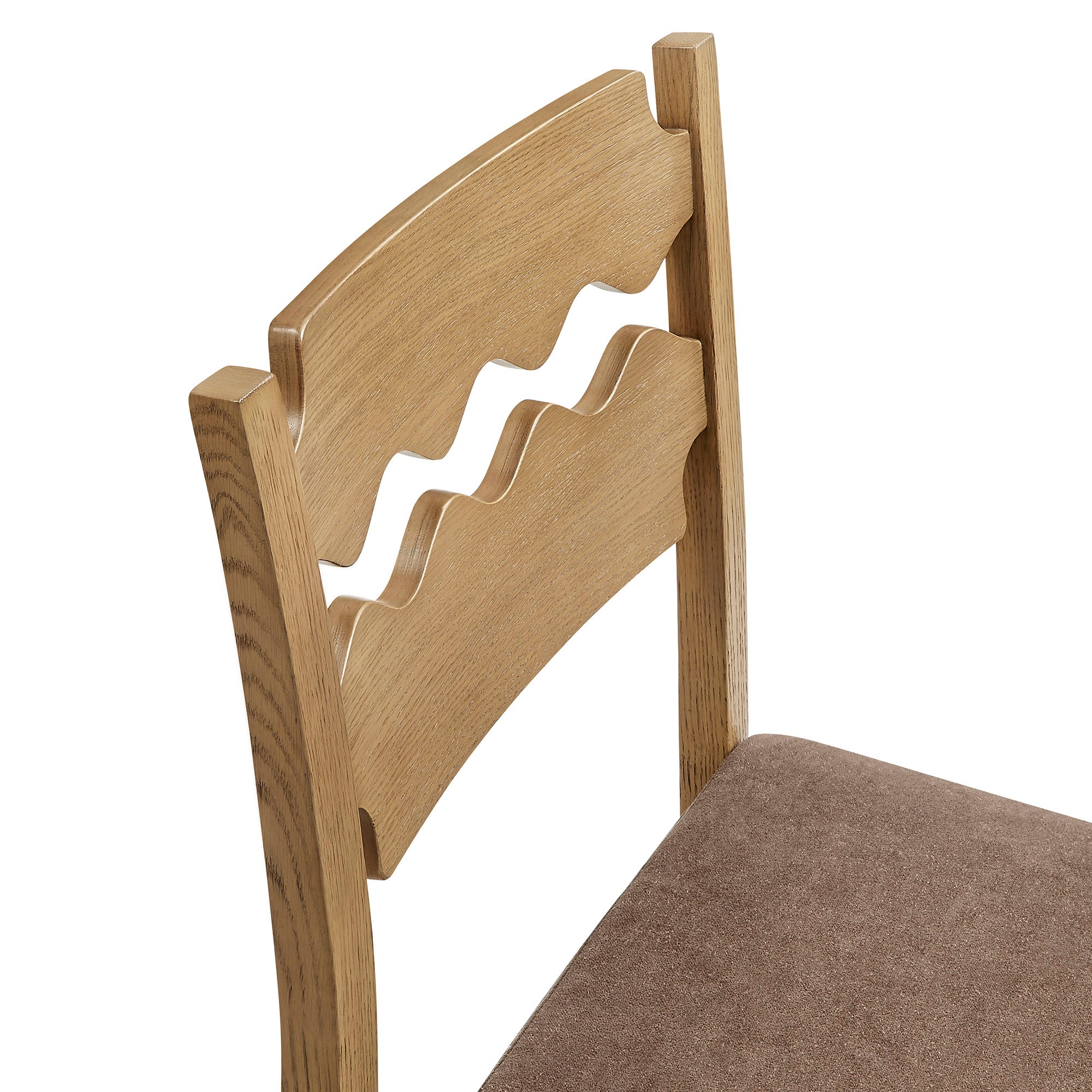 Jax Oak Wood Bar Stool With Wavy Razor Back and Cushion by Modway - Image 46