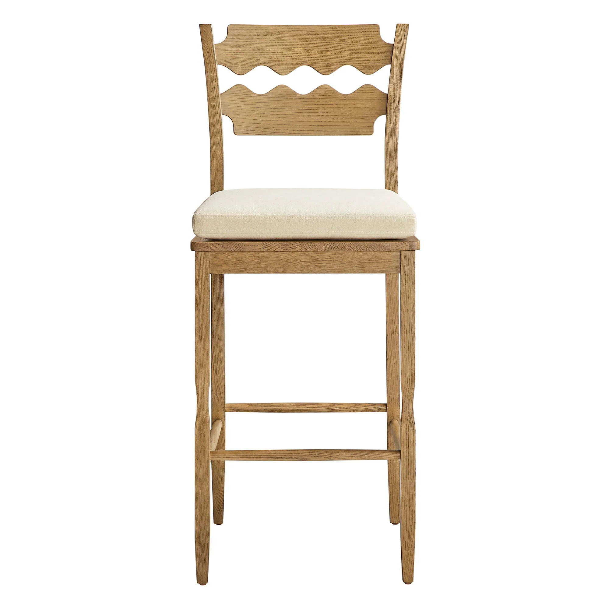 Jax Oak Wood Bar Stool With Wavy Razor Back and Cushion by Modway - Image 54