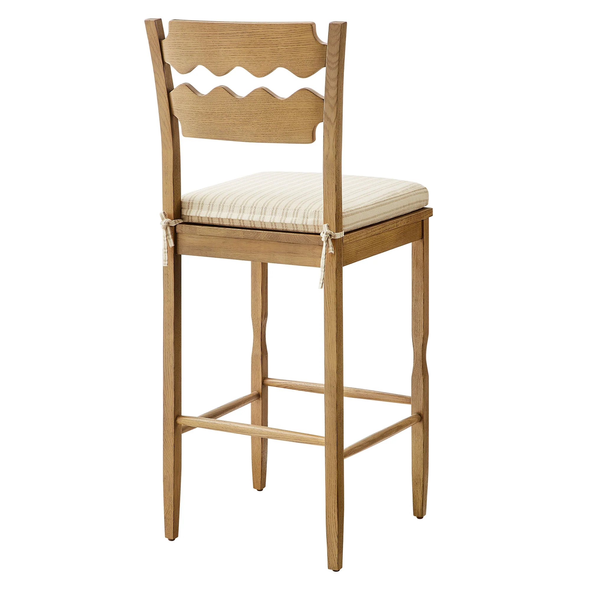 Jax Oak Wood Bar Stool With Wavy Razor Back and Cushion by Modway - Image 63