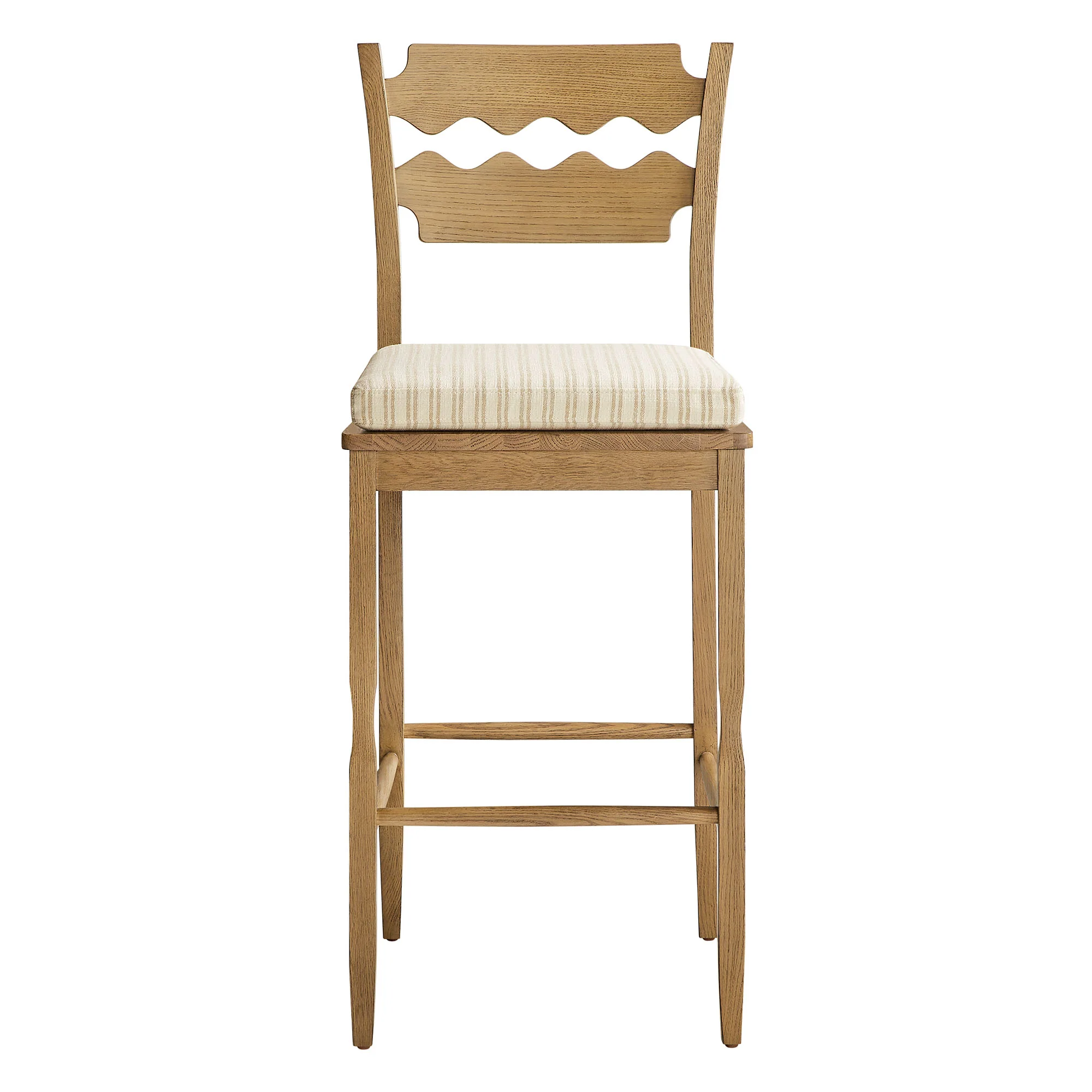 Jax Oak Wood Bar Stool With Wavy Razor Back and Cushion by Modway - Image 64