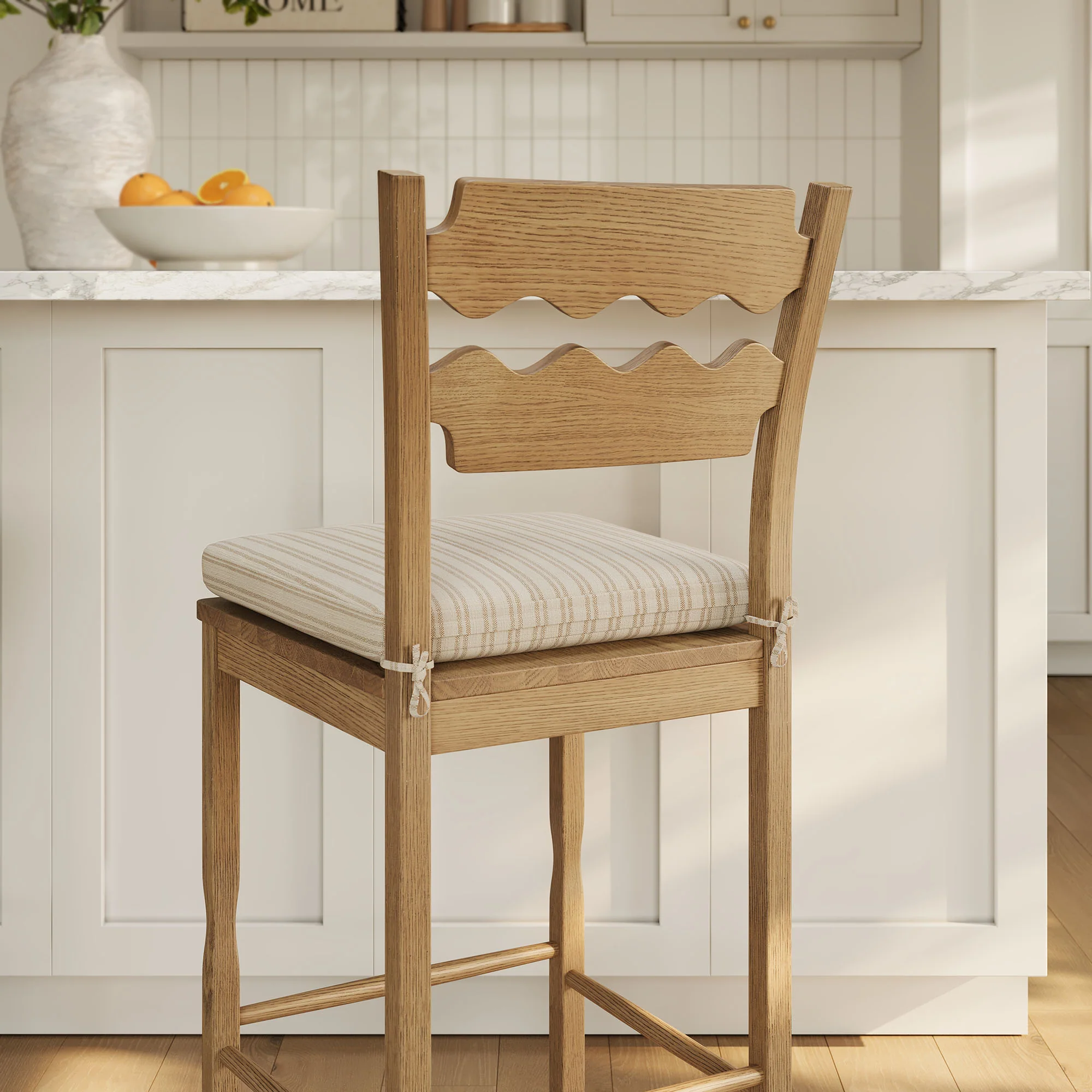 Jax Oak Wood Bar Stool With Wavy Razor Back and Cushion by Modway - Image 67