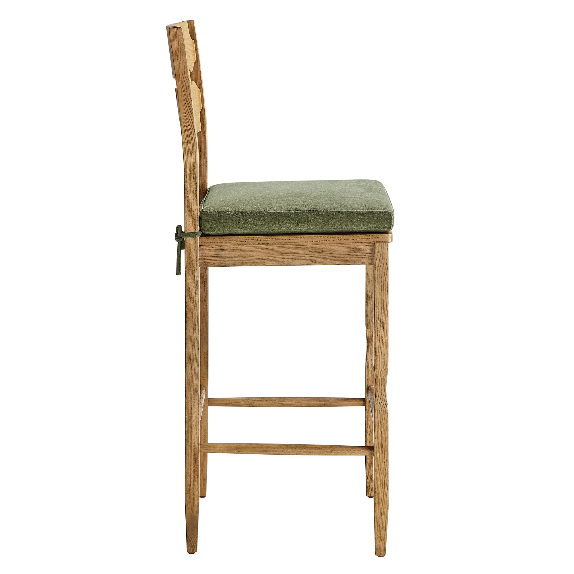 Jax Oak Wood Bar Stool With Wavy Razor Back and Cushion by Modway - Image 72