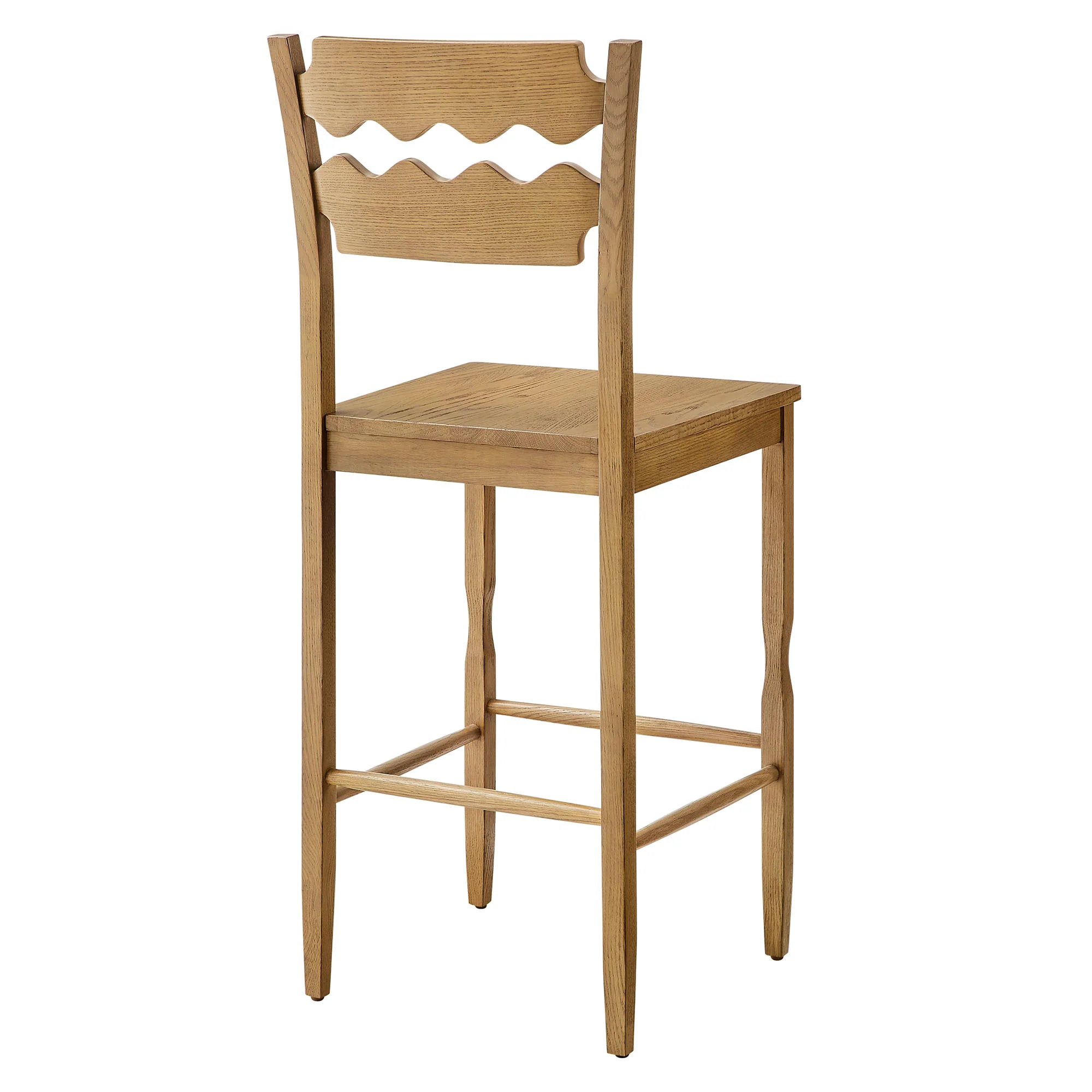 Jax Oak Wood Bar Stool With Wavy Razor Back by Modway - Image 13
