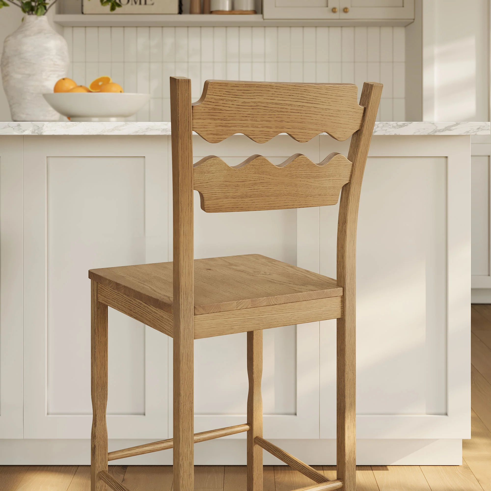 Jax Oak Wood Bar Stool With Wavy Razor Back by Modway - Image 17