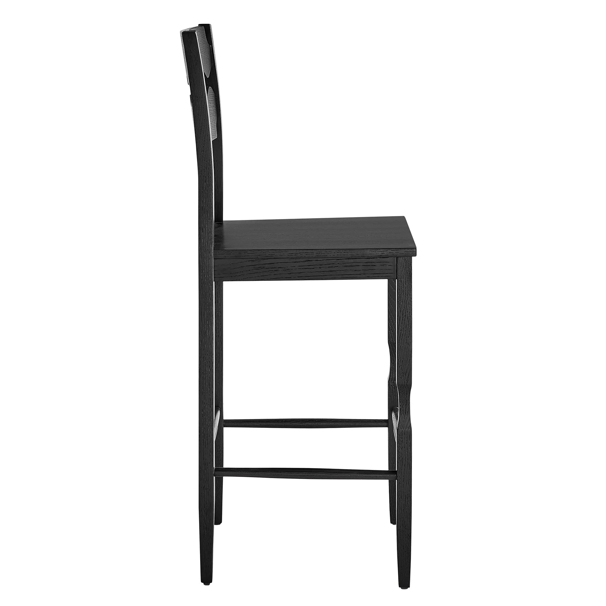 Jax Oak Wood Bar Stool With Wavy Razor Back by Modway - Image 2