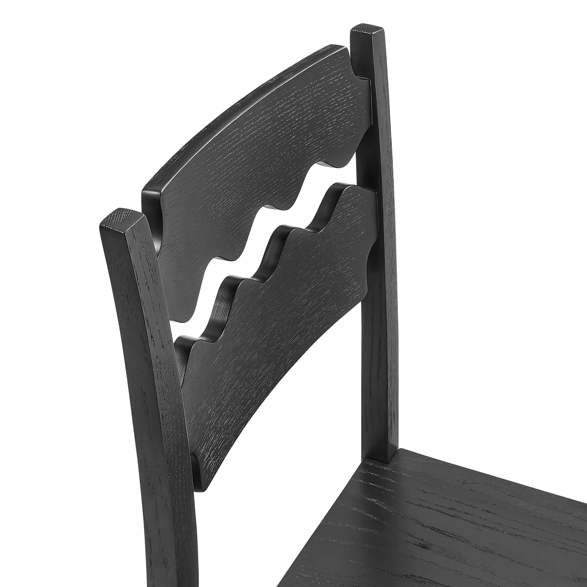Jax Oak Wood Bar Stool With Wavy Razor Back by Modway - Image 6