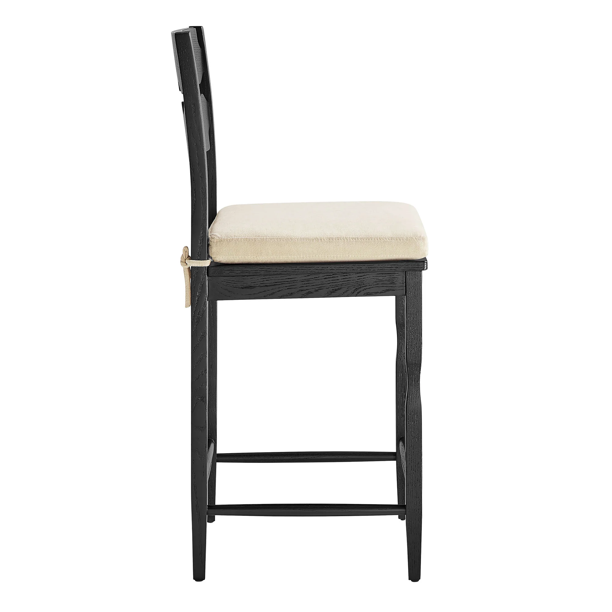 Jax Oak Wood Counter Stool With Wavy Razor Back and Cushion by Modway - Image 12