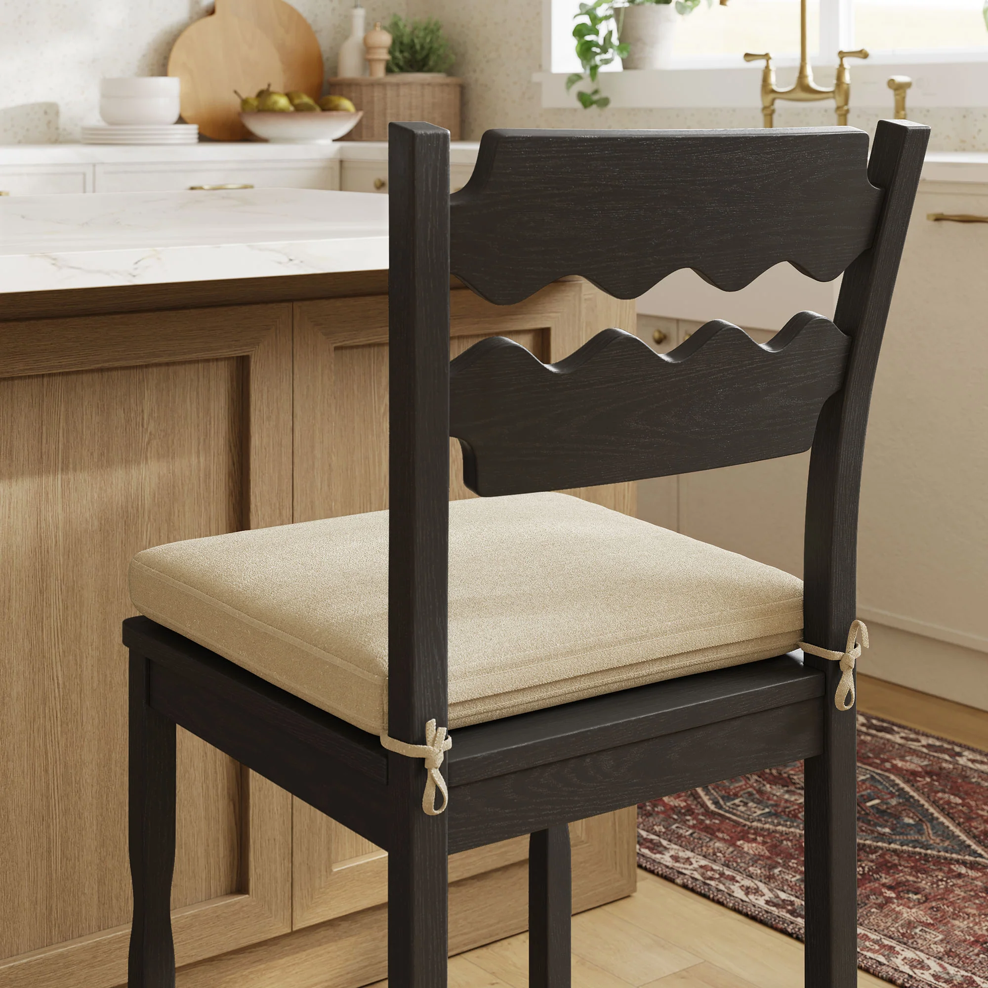Jax Oak Wood Counter Stool With Wavy Razor Back and Cushion by Modway - Image 17