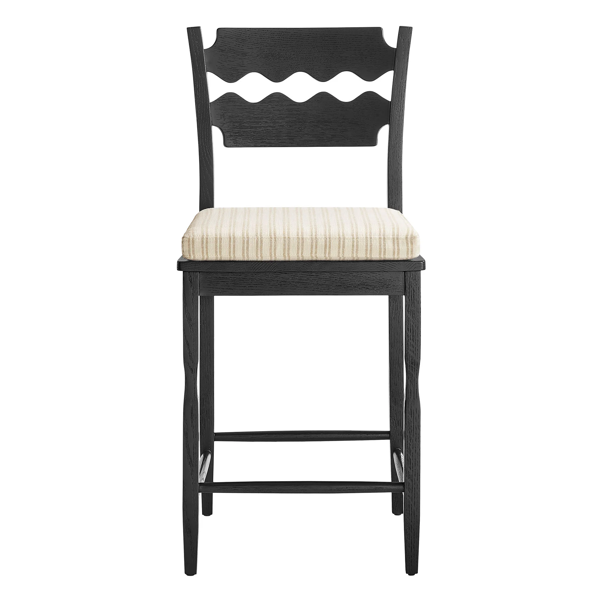 Jax Oak Wood Counter Stool With Wavy Razor Back and Cushion by Modway - Image 24