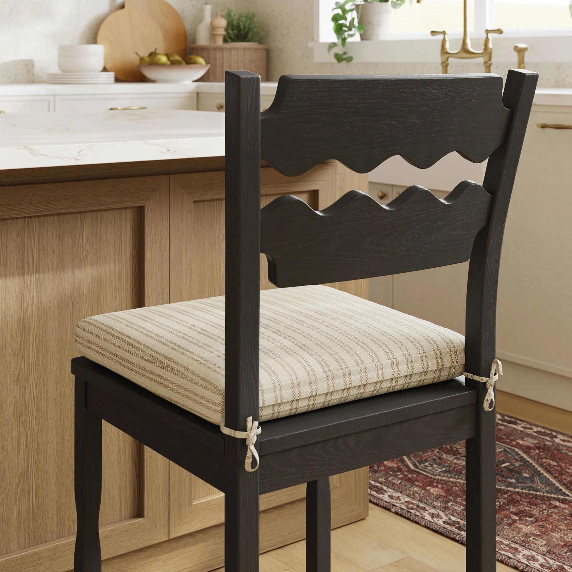 Jax Oak Wood Counter Stool With Wavy Razor Back and Cushion by Modway - Image 27