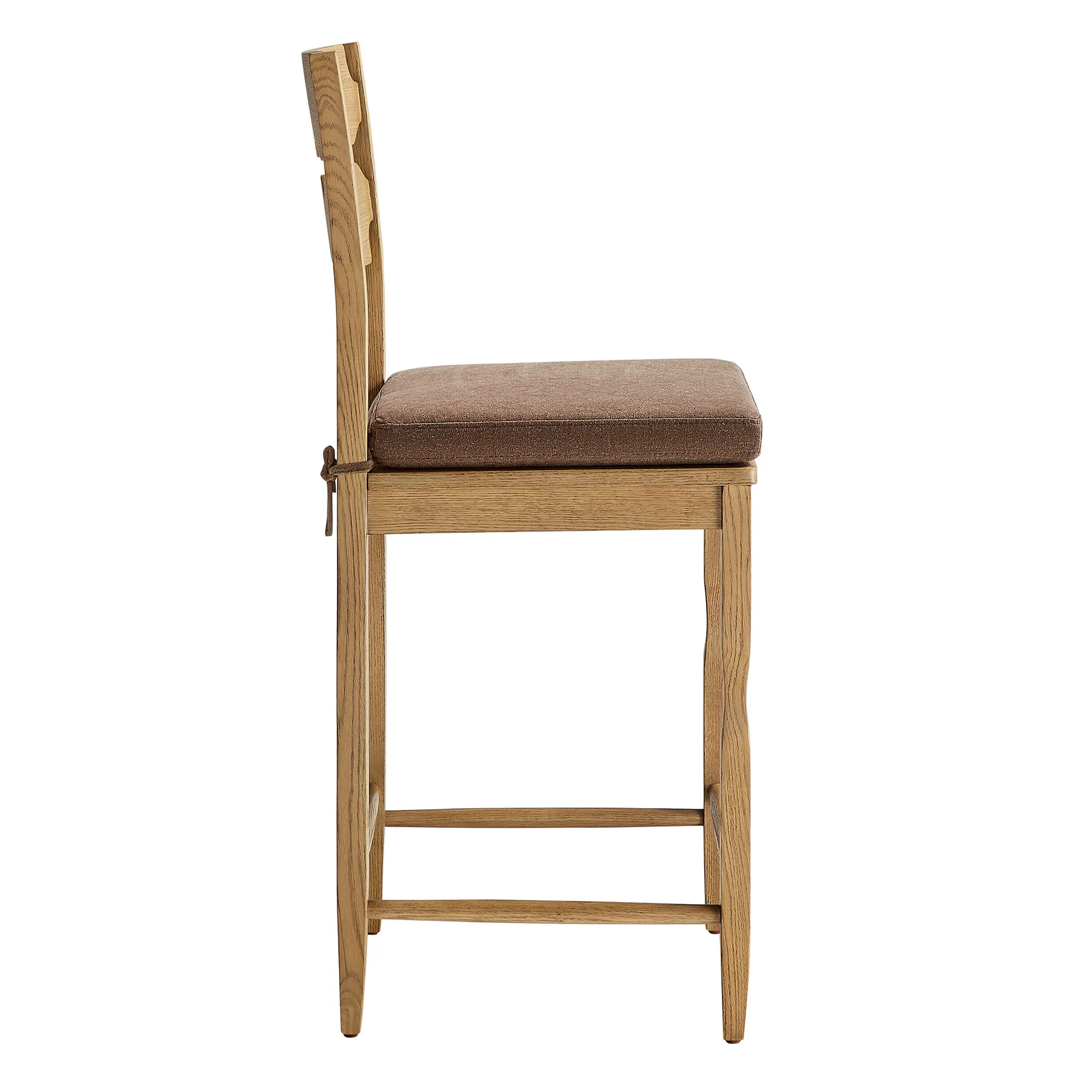 Jax Oak Wood Counter Stool With Wavy Razor Back and Cushion by Modway - Image 42