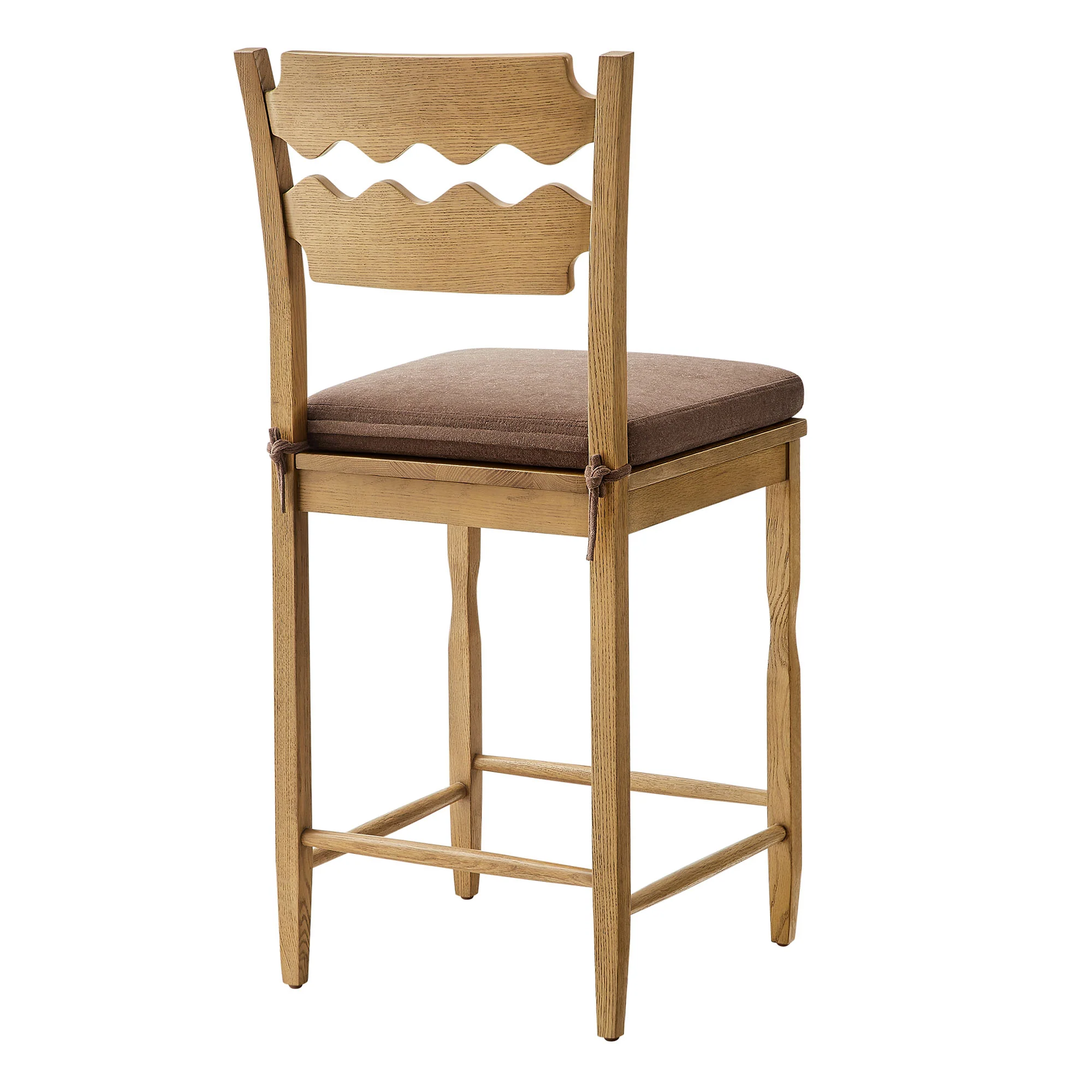 Jax Oak Wood Counter Stool With Wavy Razor Back and Cushion by Modway - Image 43
