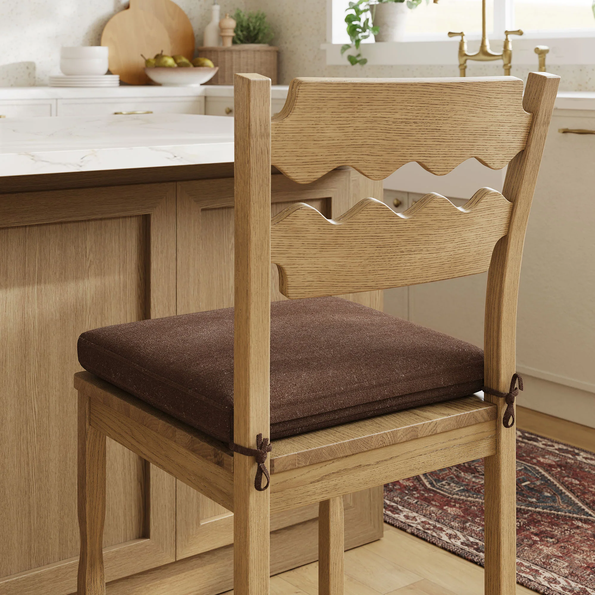 Jax Oak Wood Counter Stool With Wavy Razor Back and Cushion by Modway - Image 47