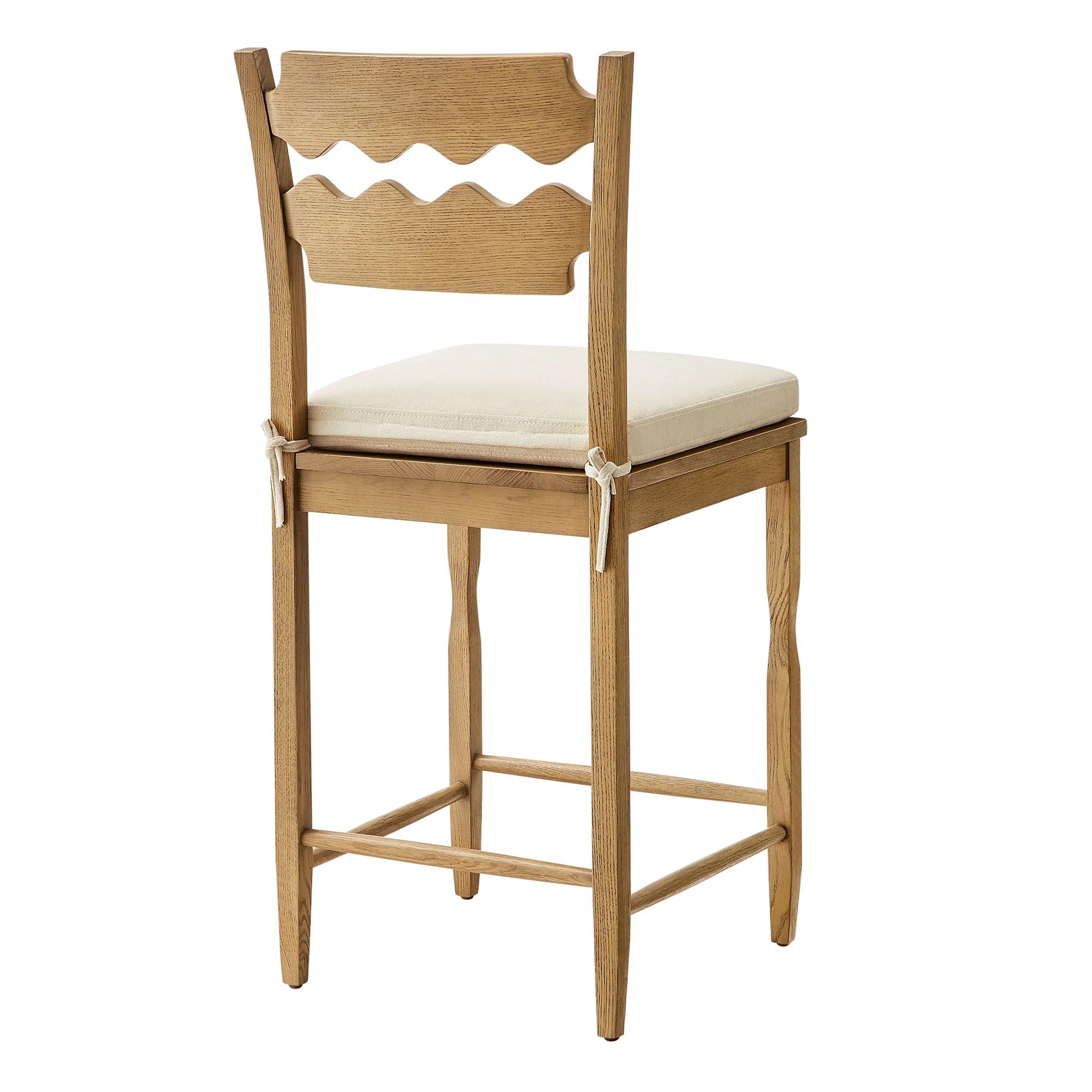 Jax Oak Wood Counter Stool With Wavy Razor Back and Cushion by Modway - Image 53