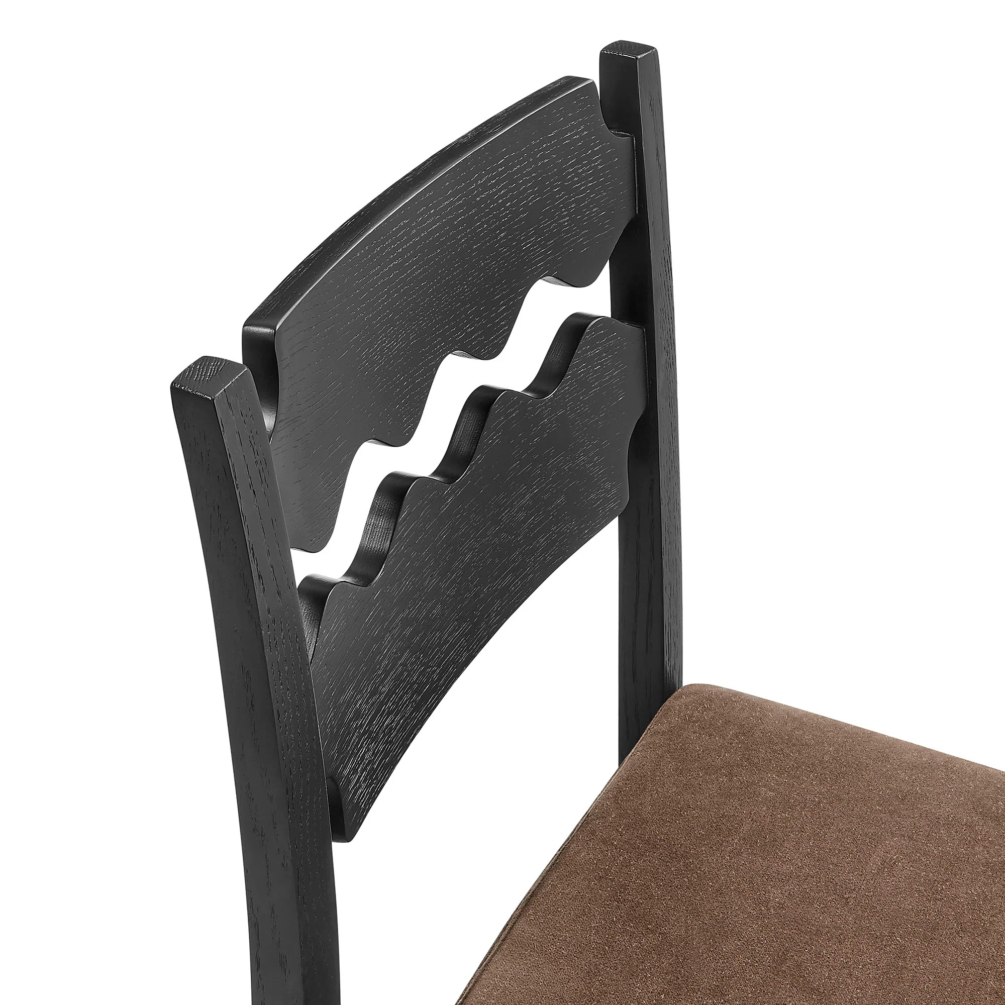 Jax Oak Wood Counter Stool With Wavy Razor Back and Cushion by Modway - Image 6